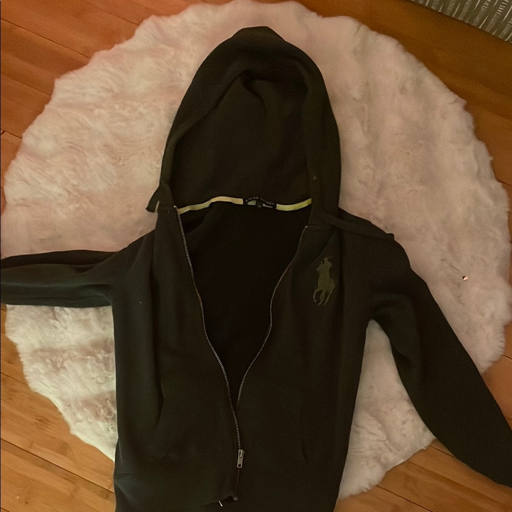 Ralph Lauren Dark Gray Zip-up with Logo WITH 1980’s TALON ZIPPER